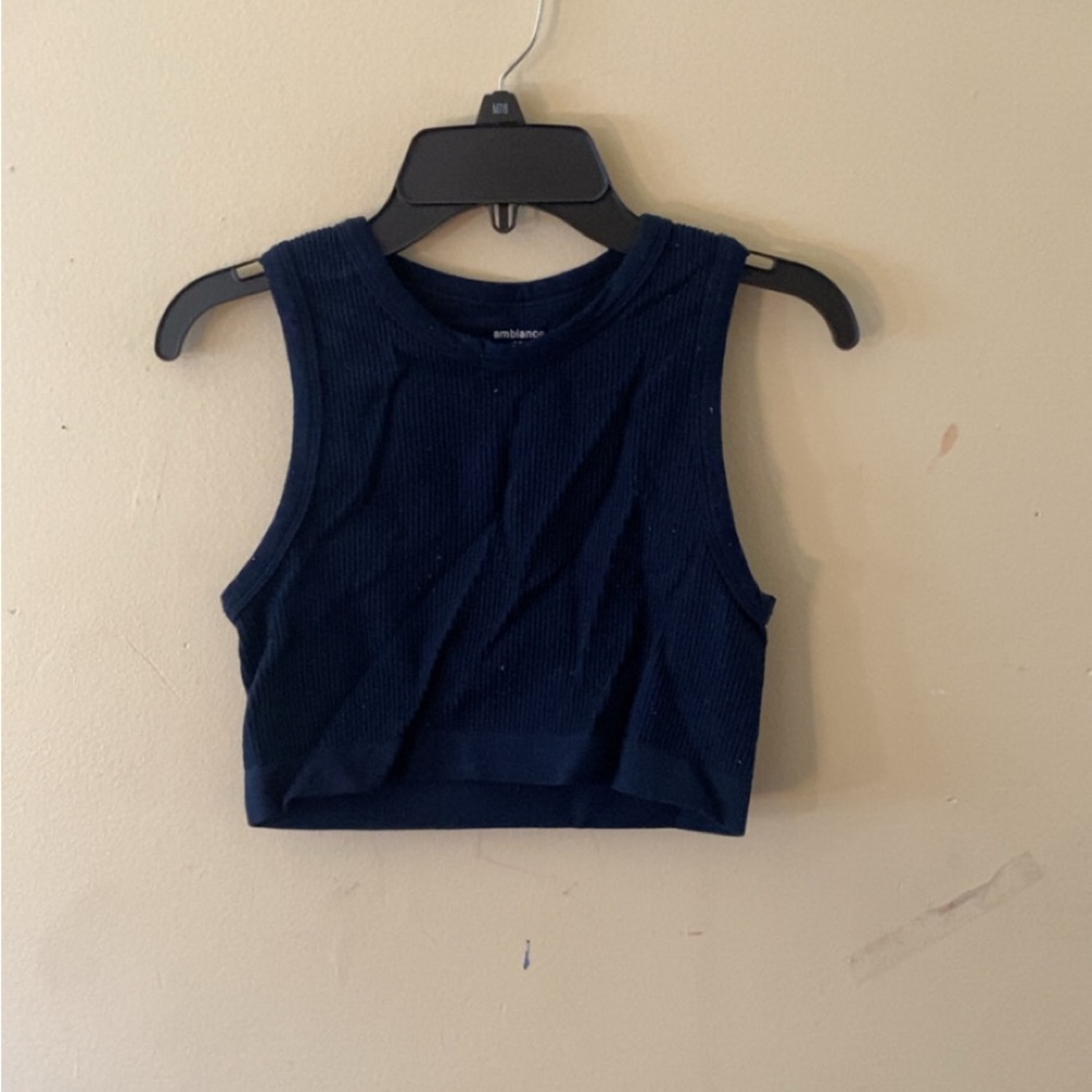 Navy Blue Crop Top